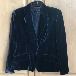 Vintage new Anne Klein velvet velour silk blend lined notch lapel blazer jacket